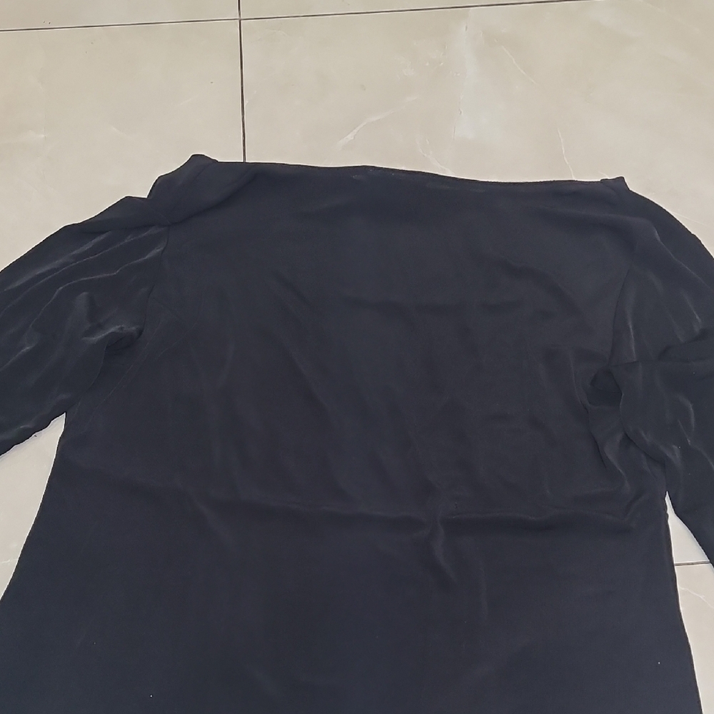 Chico's Traveler Elegant Black Cowl Neck Top - Picture 7 of 9